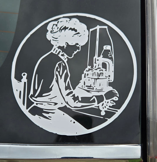 Cranky Spinster Window Decal White